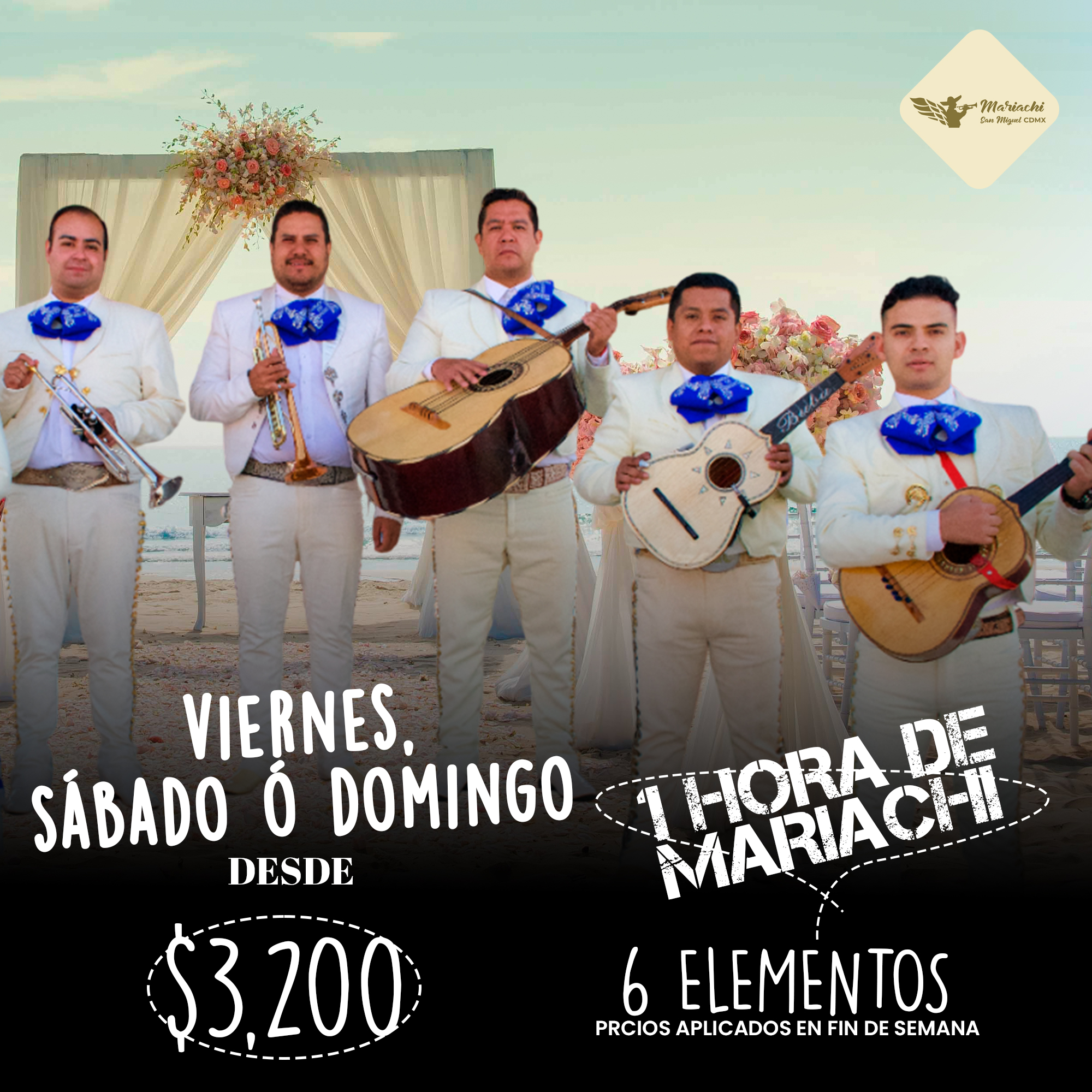 ¡1 hora de Mariachi San Miguel!
✨ Vamos a cualquier tipo de evento, tu solo llámanos.
🎺🎶Viernes, Sábado ó Domingo con 6 elementos por solo $3,200
WhatsApp: 5538841427
Visítanos: www.tumariachi-cdmx.com
#SerenatasSorpresa #MariachiSanMiguel #MariachiCDMX #MúsicaParaSorprender #MariachiTradicional #MariachiParaEventos #CDMX #vernessabadoydomingo
