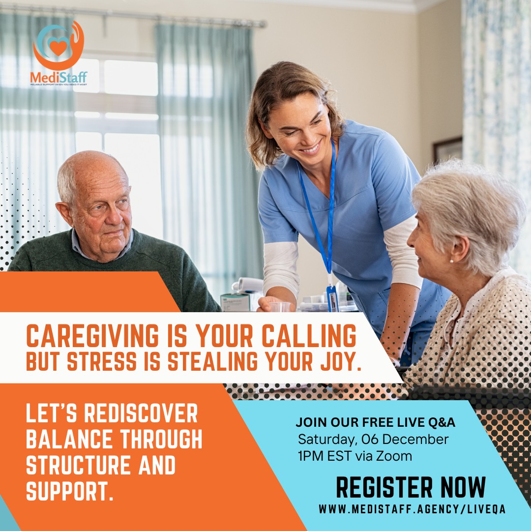 You don’t have to choose between purpose and peace. Let’s talk about how to have both. 🌿
👉 www.medistaff.agency/liveqa
#CaregiverSupport #HealthcareWellness #LeadershipGrowth #LiveQA #OpenForAll