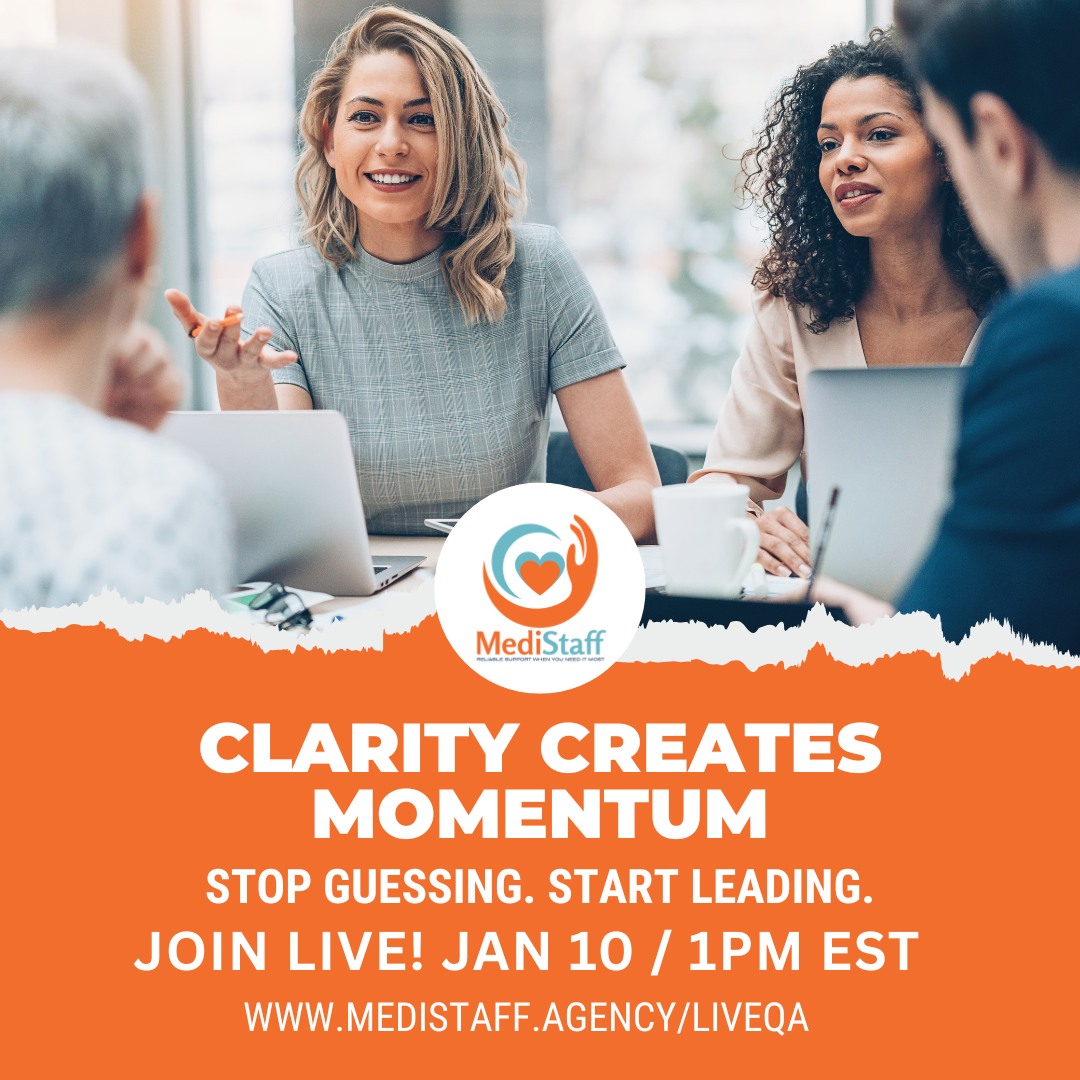 When you have clarity, everything moves faster.
Let’s talk staffing, strategy, and what actually works—live.
🗓 Jan 10 | 1PM EST | Free
Register at medistaff.agency/liveqa
#HealthcareLeadership #StaffingClarity #MedistaffLive #BusinessGrowth #MediStaff
