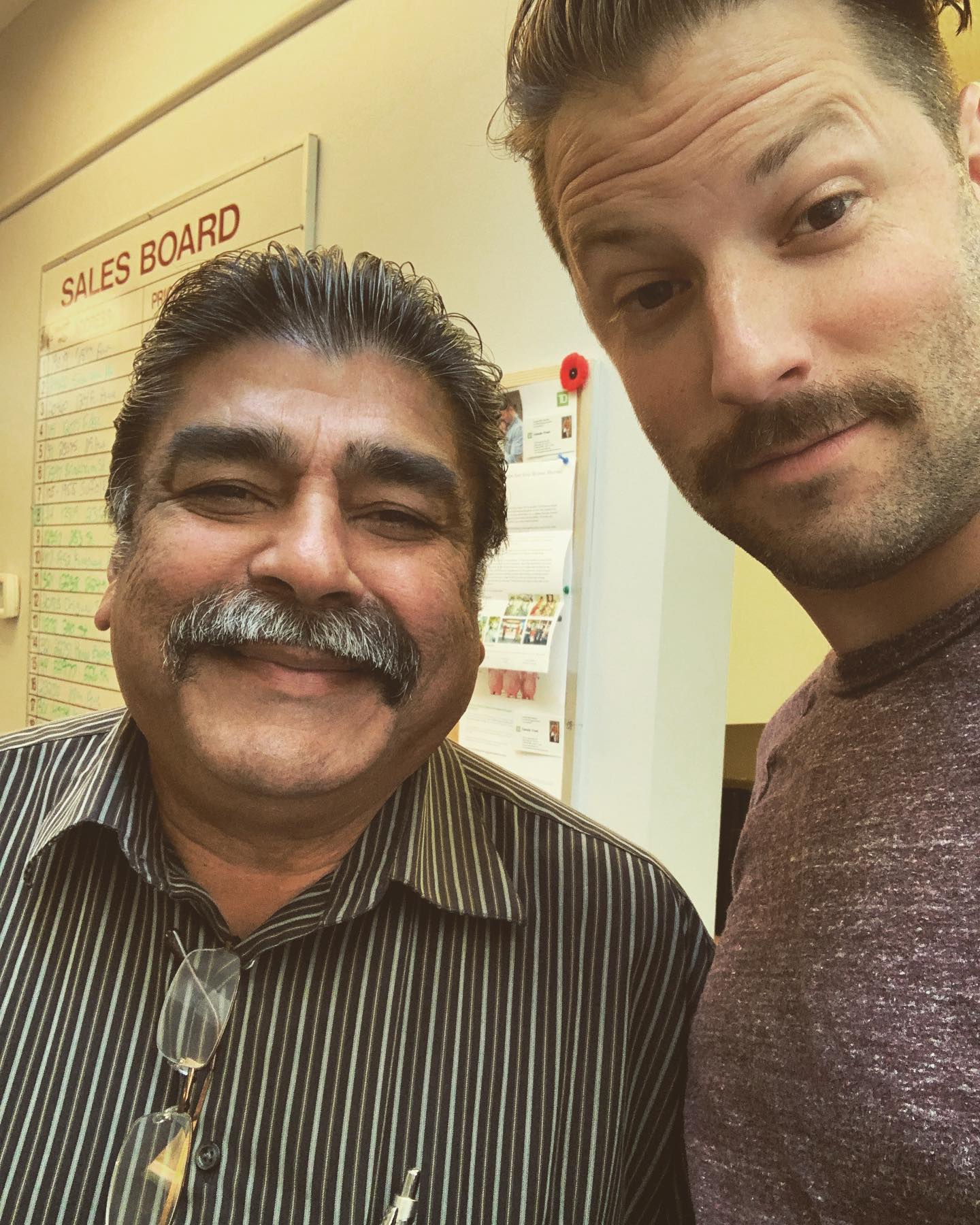My inspiration for #movember my office buddy Naz who is clearly a world champion at the muzzy game. Anyone else showing their support to raise awareness for men's health? The boys at Motive are! #motivemarketinggroup #remax #realtor #muzzyszn #movember #realestate #realtorlife #remaxagent #muzzy #pushbroom