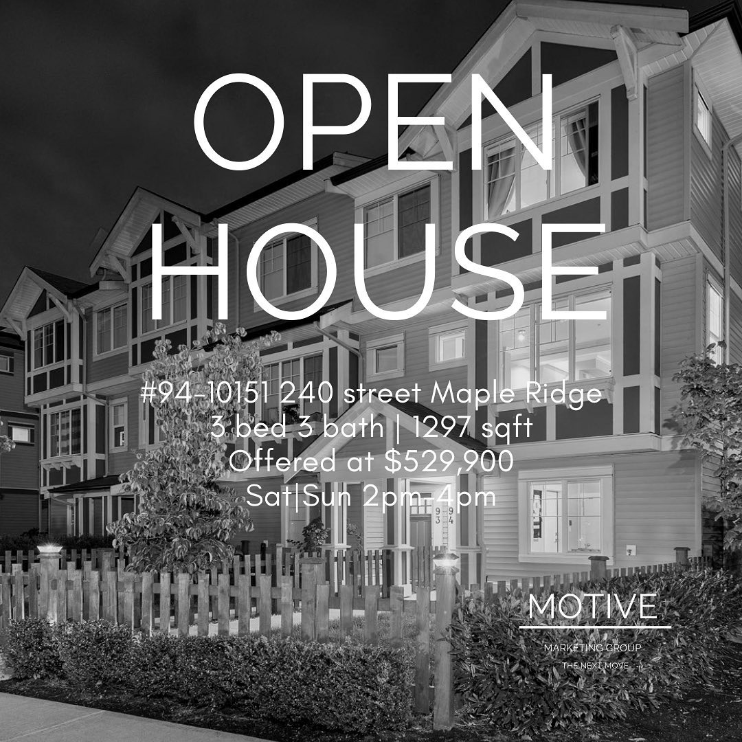 OPEN HOUSE
94-10151 240th st Maple Ridge
Sat/sun 2pm-4pm
Offered at $529,900