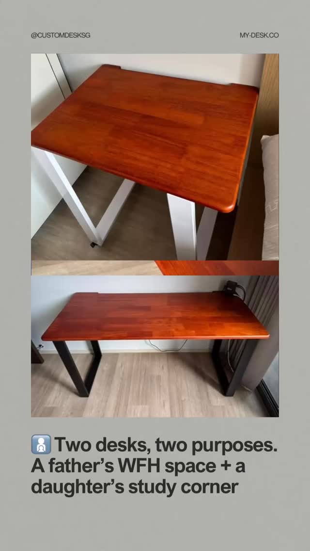 👨💻👧 Work & study, side by side.
Custom solid wood desks, built to last. 🪵✨
📩 DM us to design yours.