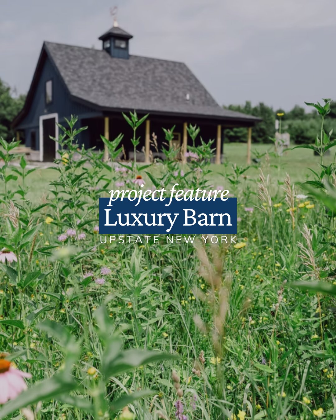 Inspired by the historic barns of the north country, this newly built structure was designed in-part as a vacation home that blends rustic charm and modern functionality.
Set in a meadow, its dark blue exterior gives it a unique look, while the interior features vaulted ceilings, a lofted bedroom, and generous entertaining space. With a finished bathroom and a private gym, this barn is as comfortable as it is beautiful!
#historicbarns #vacationhome #northcountry #homeinspo #luxuryliving #sawteethcarpentry #uniquehomes #countryliving #dreamhouse #essexnewyork #upstatenewyork