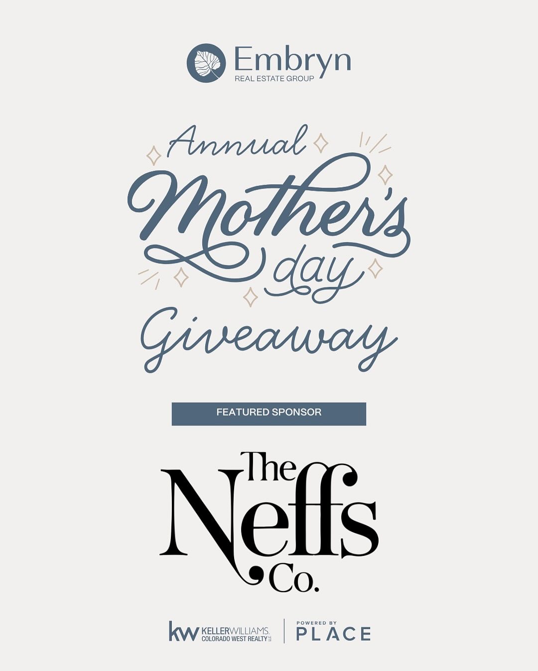 🌺 Mother’s Day Giveaway — Supporting Local Women-Owned Brands!
We’re celebrating motherhood and womanhood with a special Mother’s Day Giveaway brought to you by The Neffs Co and an inspiring group of local, women-owned businesses.
Whether you’re a mama, a mama-to-be, or a woman who pours love into the world in your own way — you deserve to be honored. One lucky winner will receive nearly $1,000 in gifts from brands that believe in slow living, sustainability, and self-care rooted in intention.
TO ENTER:
* Share this post
* Like the participating businesses on Facebook or Instagram
* Enter yourself or nominate someone who deserves to feel cherished this season
Let’s uplift the women in our community — mothers, future mothers, and every woman in between.
✨Enter through the link in my bio ✨
#MothersDayGiveaway #SupportLocalMamas #WomenSupportingWomen #TheNeffsCo #ShopSmall #SustainableSkincare #MothersDayGift #FemaleFounded #TallowBalm #HolisticLiving #NaturalBeauty #ColoradoMamas #GiveawayAlert #ConsciousGifting #roaringforkvalley