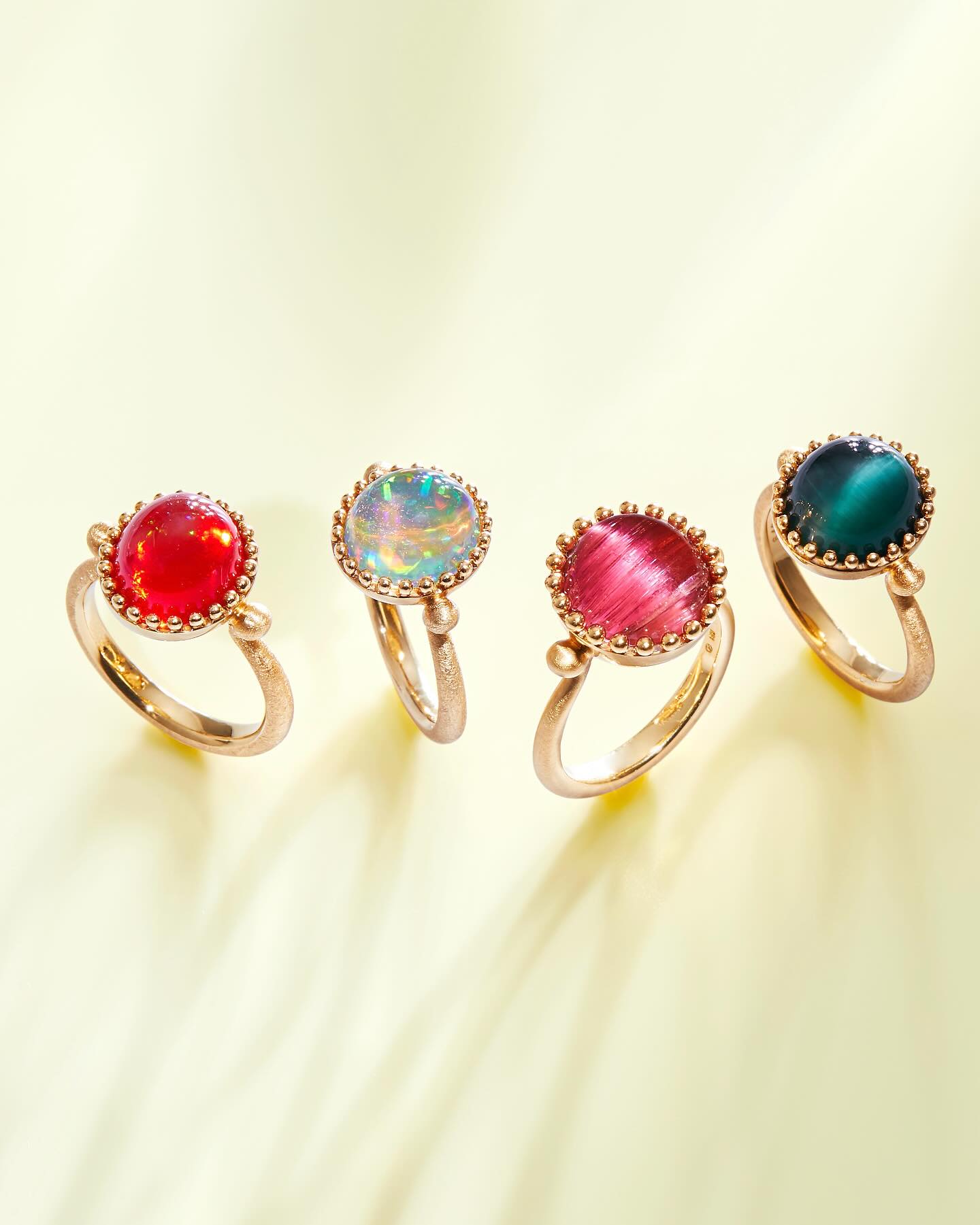 FIESOLE
Echoing the artistry of Tuscany, the Fiesole collection pairs luminous cabochon gemstones with golden granules—crafted to recall ancient techniques passed down through generations. Each ring is a story of texture and form, where Cat’s Eye Tourmalines and Opals meet hand-worked details inspired by antique silhouettes.
Step into the world of timeless beauty—discover Fiesole at our Where Light Meets Colour event, Takashimaya, 4–28 September. Visit our website to learn more and explore how you can receive our exclusive gifts during the event.