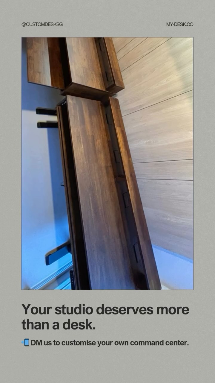 🪵 Solid wood, built to move with you.
From boxed-leg strength to smooth pullout drawers, this dual adjustable height desk is more than furniture, it’s function + form.
✨ Built from solid wood.
✨ Adjustable to your flow.
✨ Crafted to last a lifetime.
📲 DM us to start your build today.
#CustomDesks #SolidWoodDesk #DeskGoals #WorkspaceInspo #AdjustableDesk #SingaporeMakers #SupportLocalSG #MyDeskCo #HomeOfficeInspo #DeskSetup