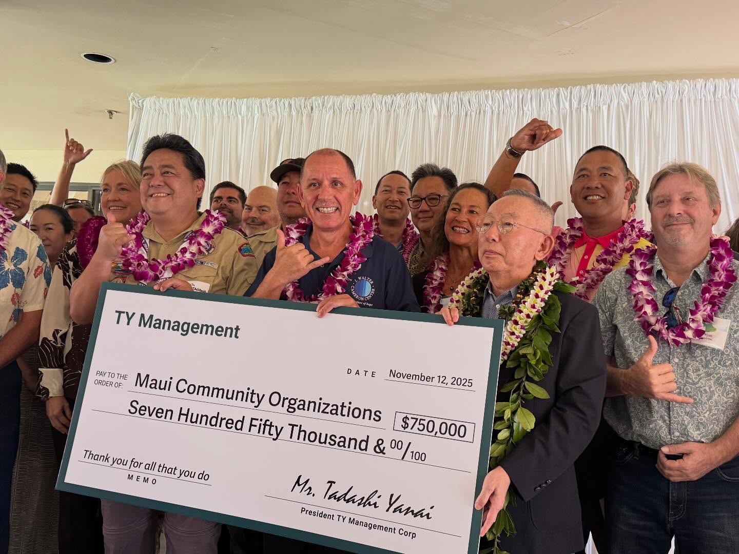 Mahalo to Mr Yanai and TY Management Corporation for supporting Maui nonprofits in 2026!
@lahainajuniorgolfasc and all the others are extremely grateful for your steadfast support in helping our island community!
Mahalo Mahalo Mahalo!