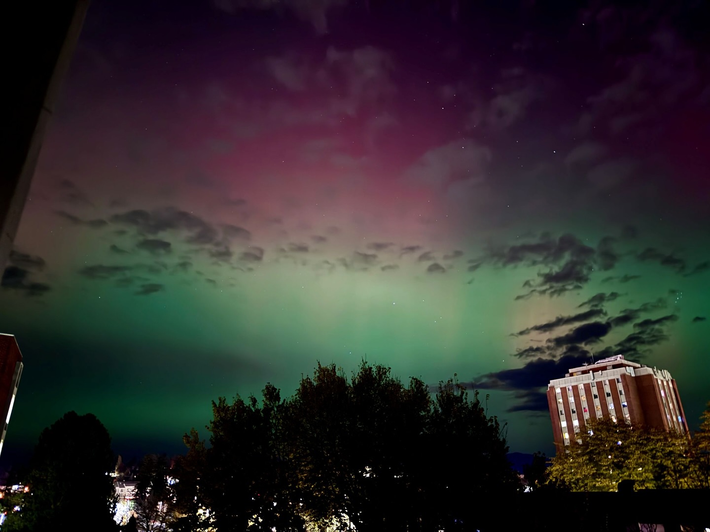 The Northern Lights over campus captured by Vandals. ✌️ 📸 -> @grugbodingus, Landen (NROTC), @idaho_vandals & @clipsbyjames