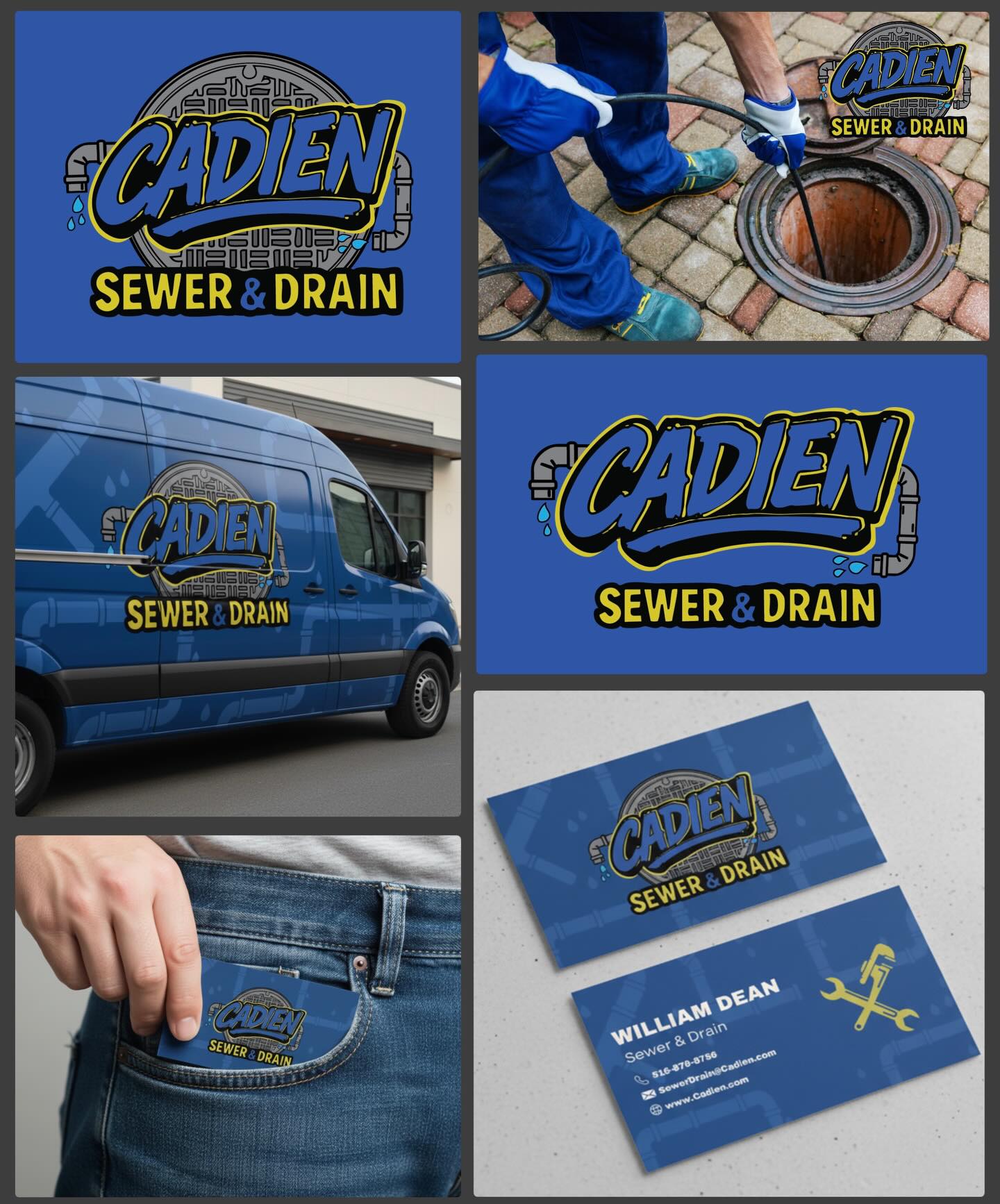 Ready to rebrand your business? Let’s work together.
Logo and brand assets for Cadien Sewer & Drain.
Graffiti-inspired typesetting paired with bold colors to create a look that stands out while remaining professional and trustworthy.
#brand #branddesign #graphicdesign #logo #logodesinger