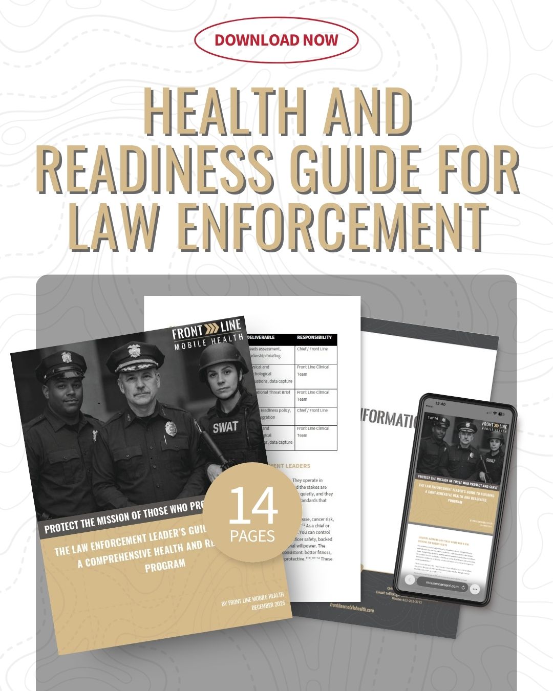 Police chiefs, better health starts with a plan. Download the law enforcement wellness blueprint.
Download it now!
https://frontlinemobilehealth.com/leo-white-paper/
#frontlinemobilhealth #leo #lawenforcement #healthguide #annualphysicals