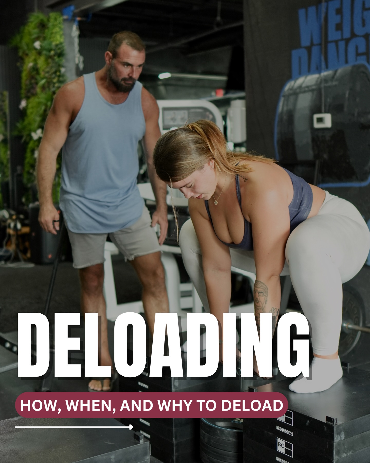 Understanding how and when to deload! Swipe ➡️
Week one of each month of Booty by Bret is a deload week. This allows you to familiarize yourself with the new program without having to worry about maximizing performance, and ensures you’re sufficiently recovering.