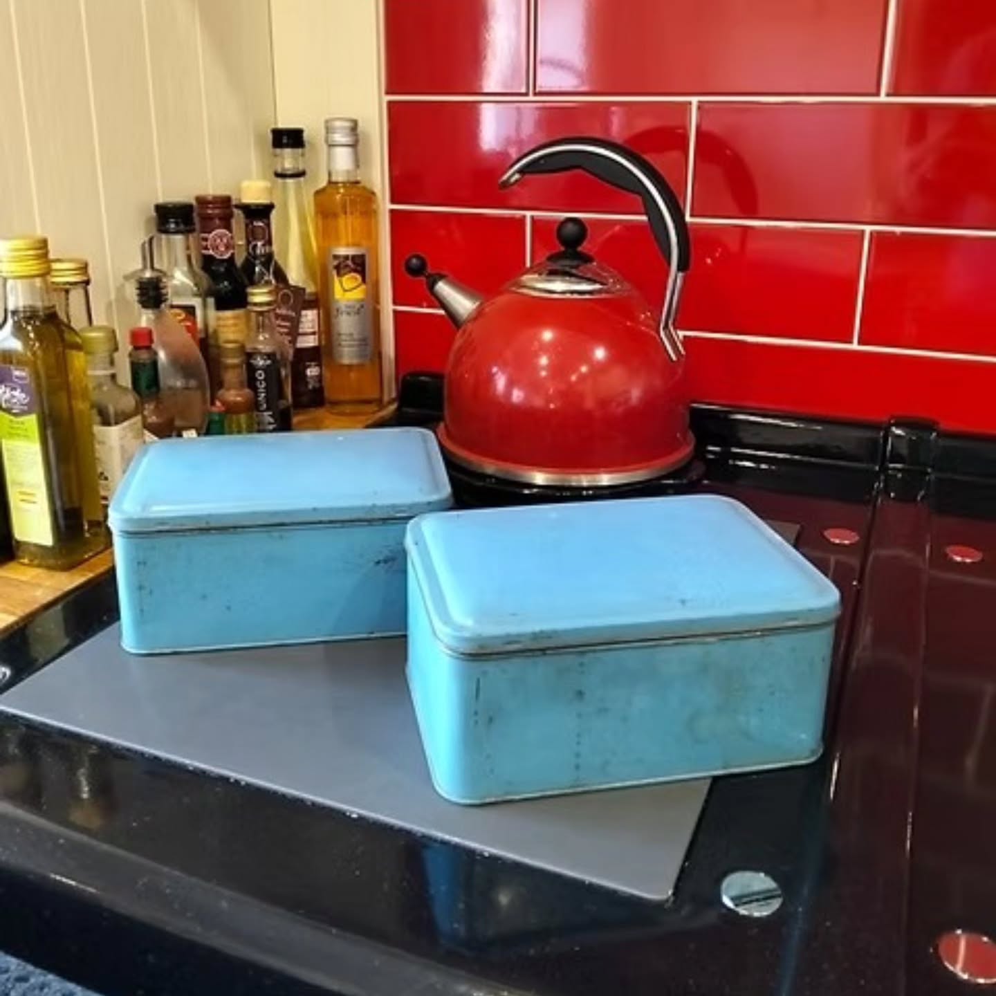 Vintage Blue Kitchen Storage Tins – Set of Two Mid-Century Utility Kitchenalia | https://share.google/ljLEJlJcVlAxCk4gS #stufftoyouandme